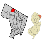 Bergen County New Jersey Incorporated and Unincorporated areas Upper Saddle River Highlighted